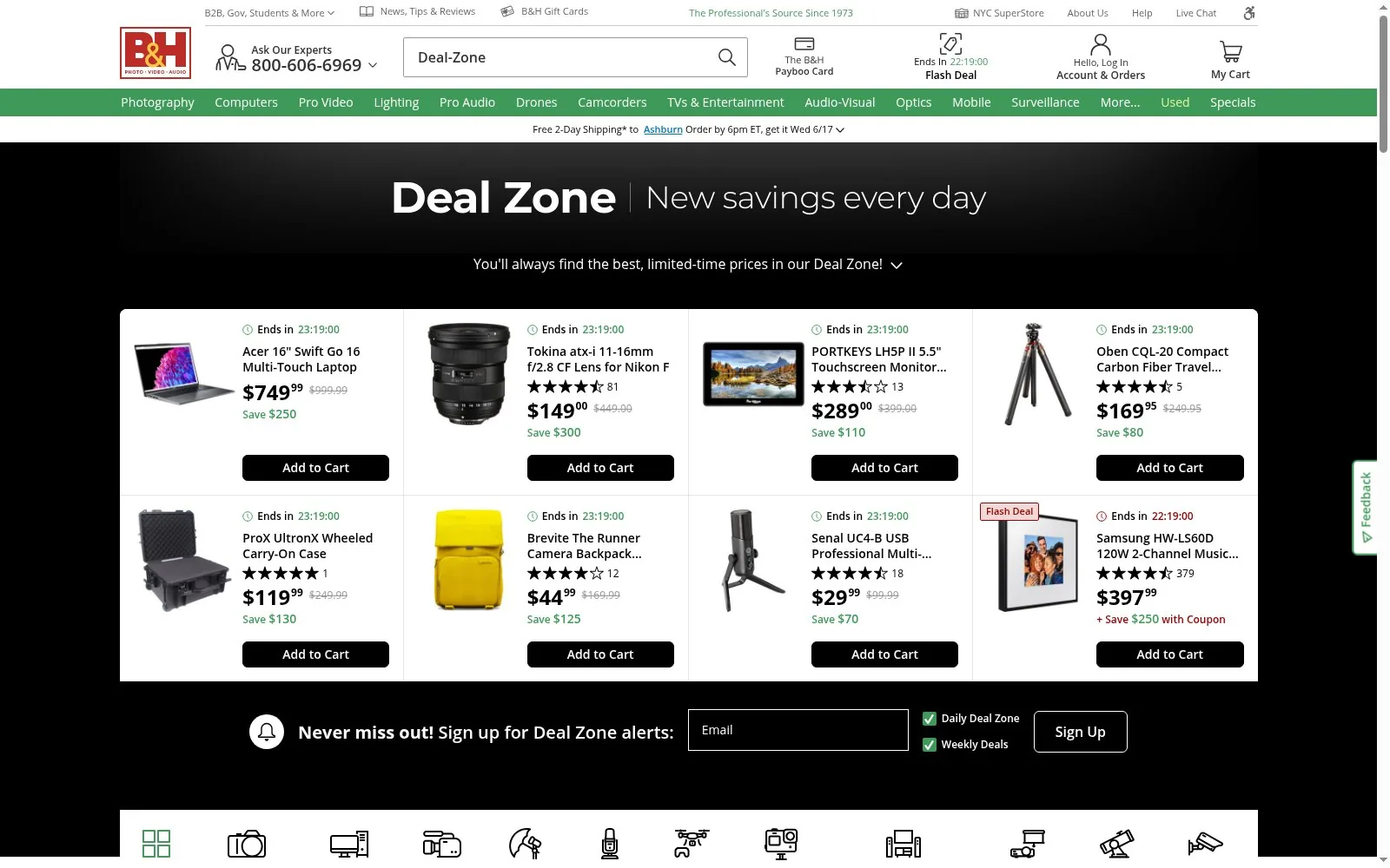 B&H Photo current camera deals — B&H Photo offer preview