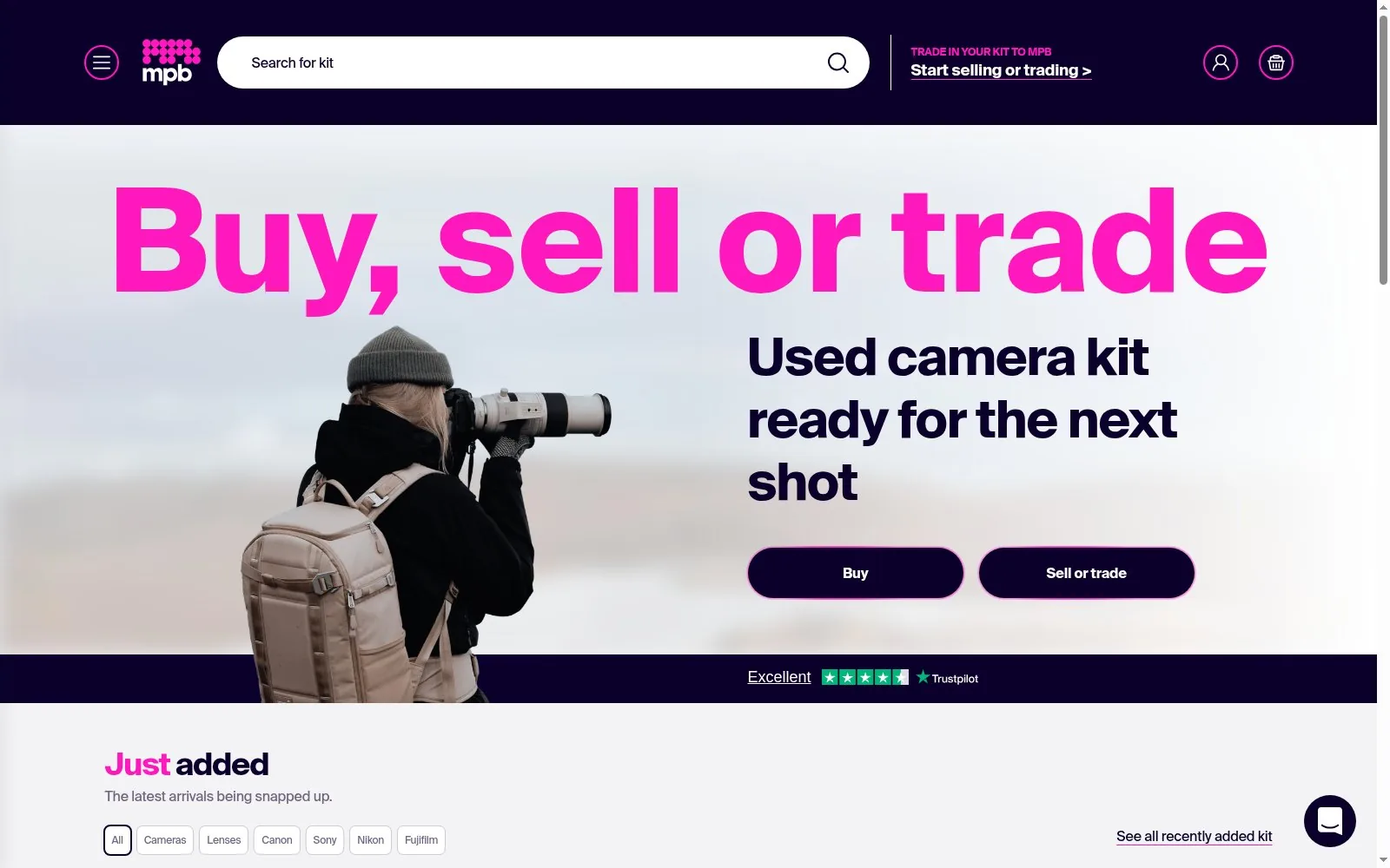 Used camera and lens deals in the UK — MPB offer preview