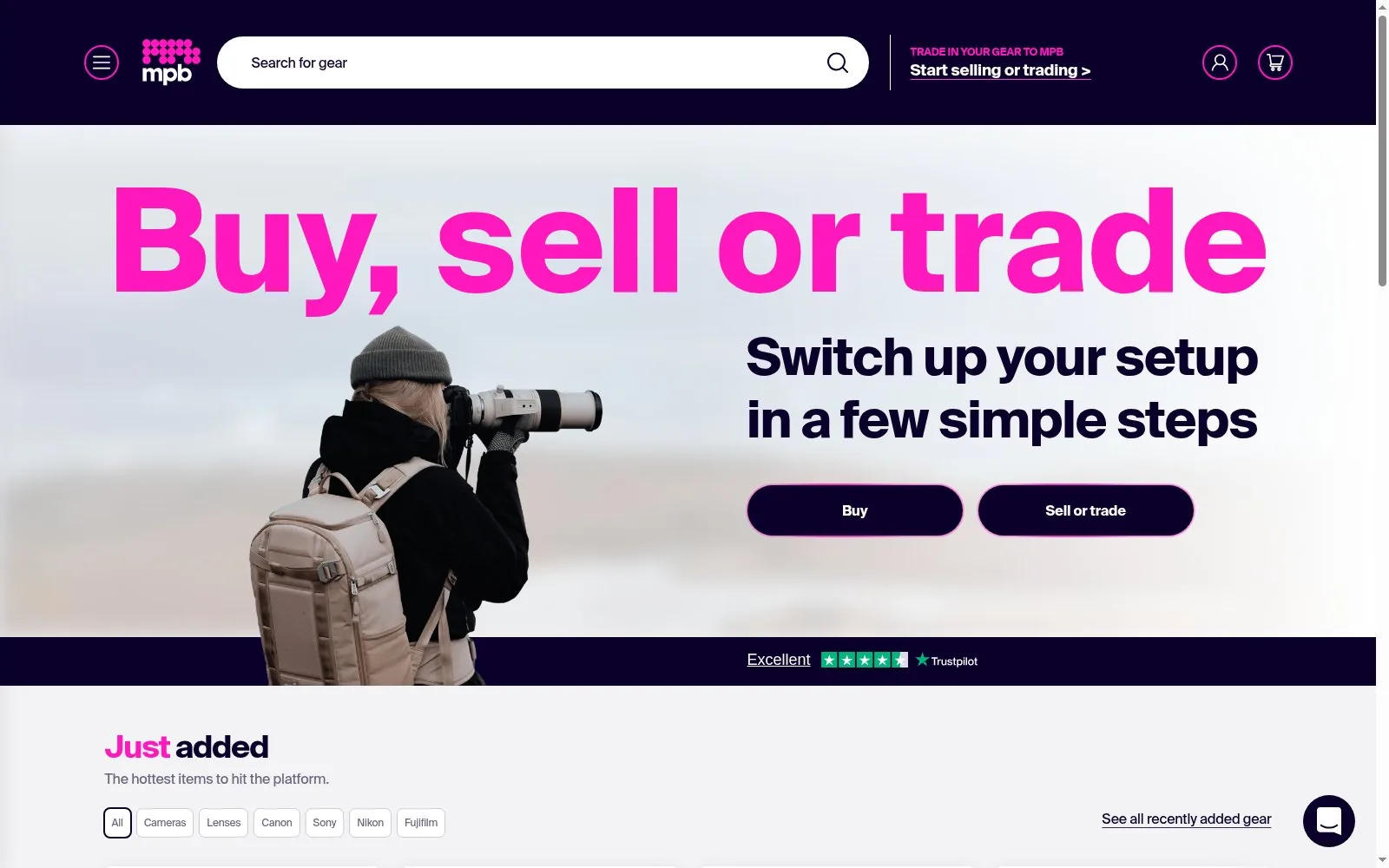 Used camera and lens deals in the US — MPB offer preview